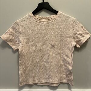Women's Cream Textured Top